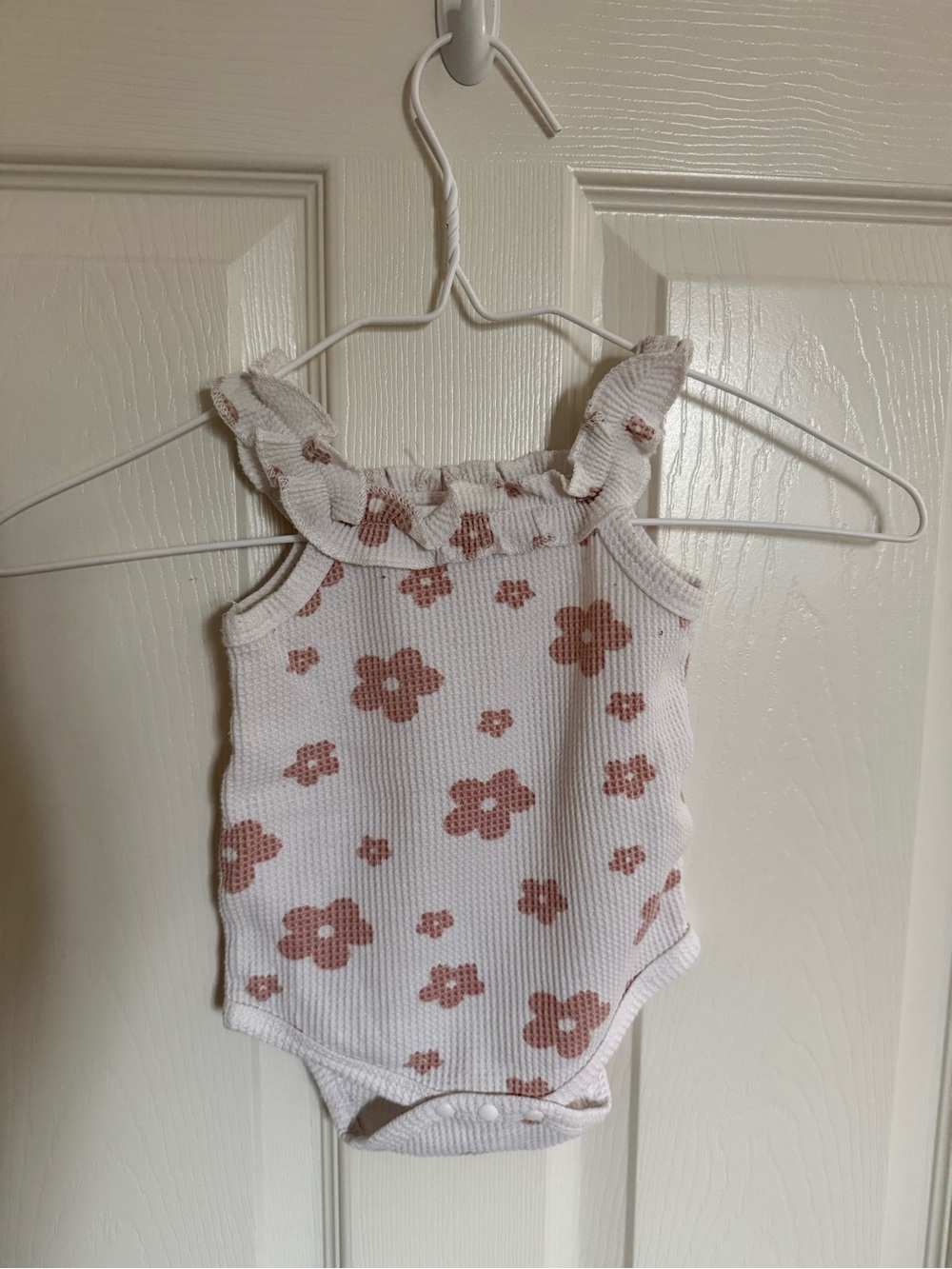 Floral Ribbed One-Piece Baby Romper